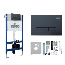 Комплект унитаза с инсталляцией Timo INARI TWC-01+FP-003MB, Встроенный, Черный матовый, Пластик Комплект унитаза с инсталляцией Timo INARI TWC-01+FP-003MB, Встроенный, Черный матовый, Пластик