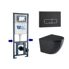 Душевая кабина Weltwasser MARBERG 410 + MERZBACH 041 XL MT-BL + MAR 410 SE MT-BL 10000010958