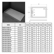 Душевой поддон Weltwasser TRS 10090 STONE-BL 10000005450, Низкий поддон, Прямоугольная, Искусственный мрамор