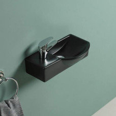 Раковина Weltwasser AISBACH 7940 MT-BL L 10000008688 40х220, Подвесной, Прямоугольная, Черный матовый, Фаянс