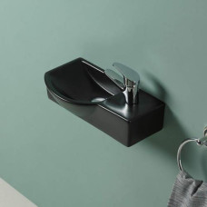 Раковина Weltwasser AISBACH 7940 MT-BL R 10000008689 40х220, Подвесной, Прямоугольная, Черный матовый, Фаянс