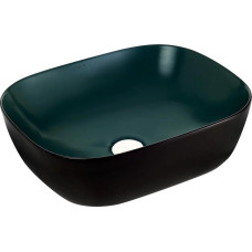 Раковина Weltwasser WW SK 10000005600 49х39,5, Накладная, Прямоугольная, Черный, Зеленый, черный, Сантехнический фаянс