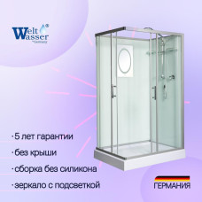 Душевая кабина Weltwasser WW500 LAINE 1201 10000003270, Низкий поддон, Раздвижная, Стекло прозрачное, Прямоугольная, Хром