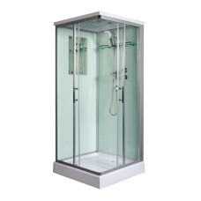 Душевая кабина Weltwasser WW500 LAINE 802 10000003261, Низкий поддон, Раздвижная, Стекло прозрачное, Квадратная, Хром