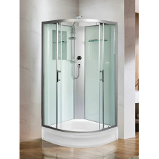 Душевая кабина Weltwasser WW500 WERRA XL 1001 10000014048, Средний поддон, Раздвижная, Стекло прозрачное, Четверть круга, Хром